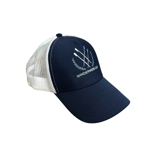 Blue & White Windermere Cup Hat with Laurel