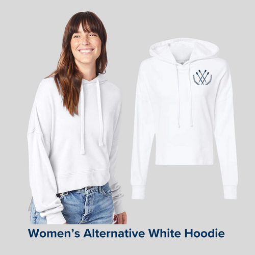 Women's White Eco-Washed Terry Hoodie